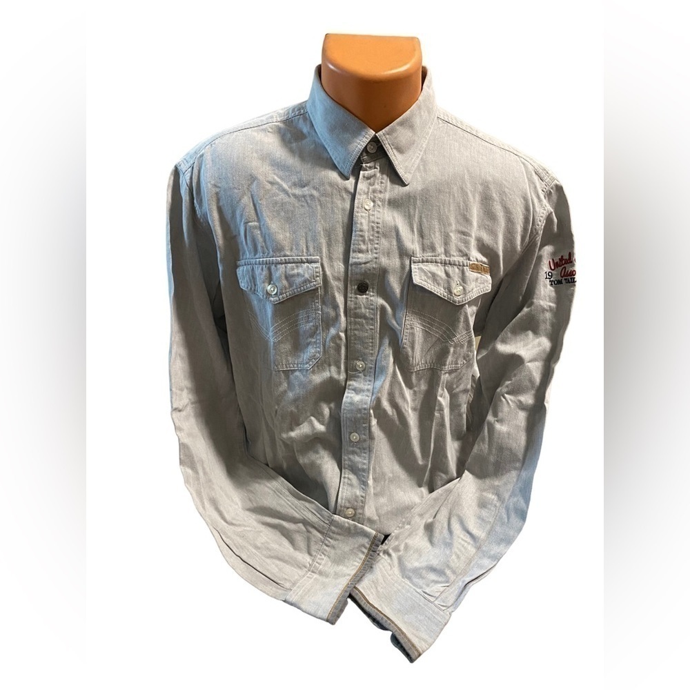 Tom Tailor Motors Engineering Gray Biker Thick Shirt Size Men’s Large Race Car - Picture 2 of 16